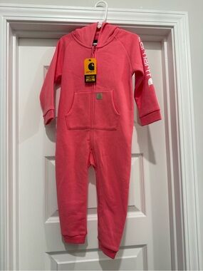 Carhartt Coral Pink Hooded Kids One-Piece Footie